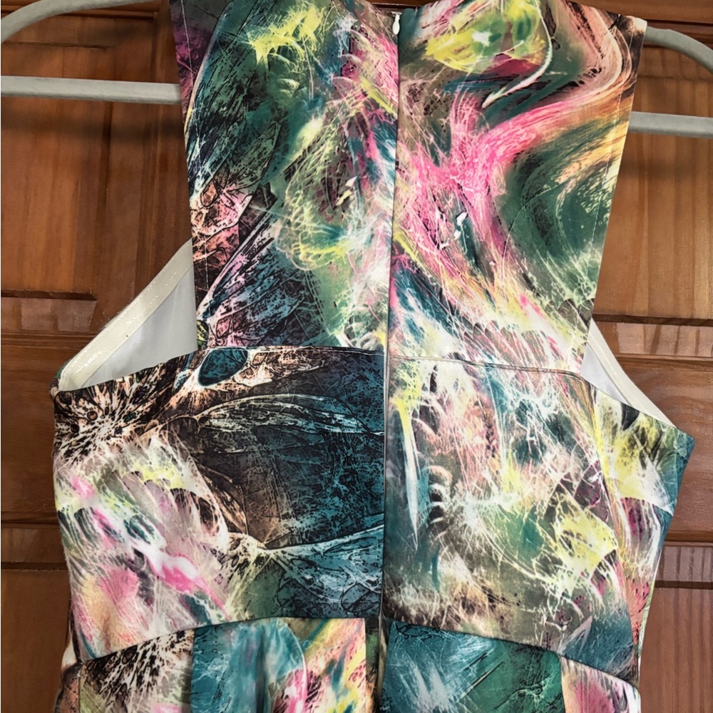 Abstract Pattern A-line Mini Dress - Picture 2 of 4